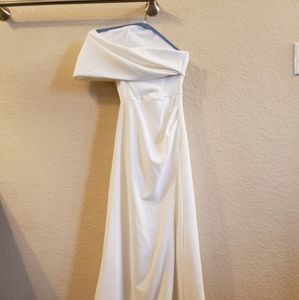 White drape gown